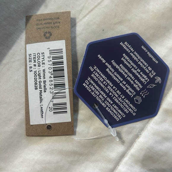 Brielle Light Gold Metallic Leather TOMS Flats - Picture 7 of 9